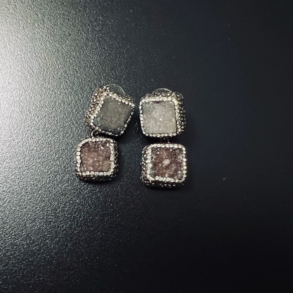 Beautiful silver and natural gemstone earrings